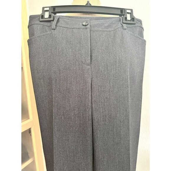 Saks Fifth Avenue Womens Straight Leg Dress Pants 6 Dark Gray Pockets Officewear - Picture 3 of 6